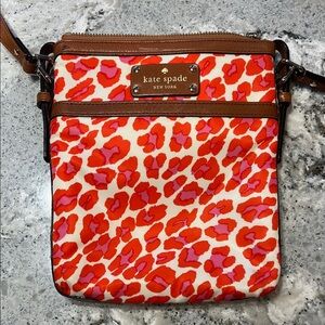 Kate Spade Vibrant Red Pink Crossbody Bag 7.5" X 9"
